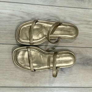 Tamara Mellon Console Gold Lug Sandals